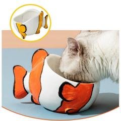 Plato de Ceramica en Forma de Pez para Gatos