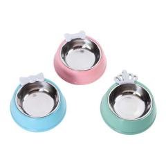 Platos de Acero para Perros con Adorno Blanco